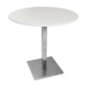 Ver imagem 1 de Mesa de Jantar Redonda 60 cm Tampo Branco em MDP Base Alpha Inox