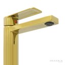 Ver imagem 4 de Torneira Misturador Monocomando Dourada Bancada Mesa Lavatório Banheiro Água Quente Fria Cuba Gold