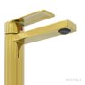Torneira Misturador Monocomando Dourada Bancada Mesa Lavatório Banheiro Água Quente Fria Cuba Gold - 4
