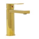 Ver imagem 1 de Torneira Misturador Monocomando Dourada Bancada Mesa Lavatório Banheiro Água Quente Fria Cuba Gold