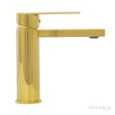 Ver imagem 3 de Torneira Misturador Monocomando Dourada Bancada Mesa Lavatório Banheiro Água Quente Fria Cuba Gold