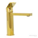 Ver imagem 2 de Torneira Misturador Monocomando Dourada Bancada Mesa Lavatório Banheiro Água Quente Fria Cuba Gold