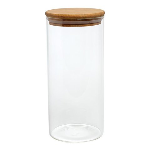 Pote Hermético Vidro Boro Tampa de Bambu 1,3 L Mimo Style