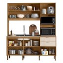 Ver imagem 4 de Cozinha Compacta 6 Portas 2 Gavetas Viva 179,3 cm Bege Freijó/Soft Bege