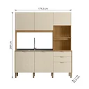 Ver imagem 3 de Cozinha Compacta 6 Portas 2 Gavetas Viva 179,3 cm Bege Freijó/Soft Bege