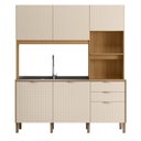 Ver imagem 2 de Cozinha Compacta 6 Portas 2 Gavetas Viva 179,3 cm Bege Freijó/Soft Bege