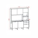 Ver imagem 7 de Cozinha Compacta 6 Portas 2 Gavetas Viva 179,3 cm Bege Freijó/Soft Bege