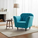 Ver imagem 1 de Poltrona Decorativa Dália Veludo Azul Turquesa
