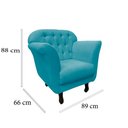 Ver mais imagens de Poltrona Decorativa Dália Veludo Azul Turquesa