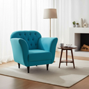 Ver imagem 2 de Poltrona Decorativa Dália Veludo Azul Turquesa