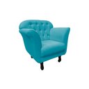 Ver imagem 4 de Poltrona Decorativa Dália Veludo Azul Turquesa