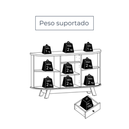 Buffet para Sala de Estar Monza Traz Sofisticação e Funcionalidade À Sala de Estar. - 9