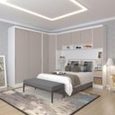 Ver imagem 1 de Quarto Completo Alpes 9 Portas 5 Gavetas MDP Branco Luciane Móveis