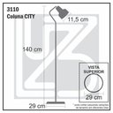 Ver imagem 3 de Luminária Coluna Abajur Piso Chão Spot City - Cromado