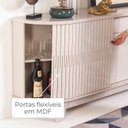 Ver imagem 6 de Aparador Buffet para Sala de Jantar 2 Portas Flexíveis Curvo 2 Gavetas Monaco Marrom/Cumaru/Opala