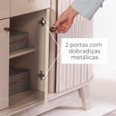 Ver imagem 7 de Aparador Buffet para Sala de Jantar 2 Portas Flexíveis Curvo 2 Gavetas Monaco Marrom/Cumaru/Opala