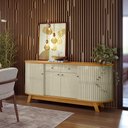 Ver imagem 2 de Aparador Buffet para Sala de Jantar 2 Portas Flexíveis Curvo 2 Gavetas Monaco