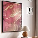 Ver imagem 1 de Quadro Decorativo Abstrato Mármore Rosa Perolado em Moldura Caixa Tacolado Moldura Trad 1cm Branca C