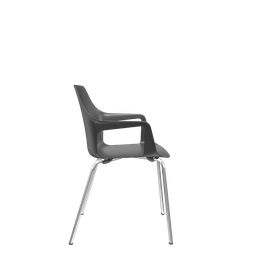 Cadeira Vesper 4 Pés Estrutura Cromada com Braços Fixos - 2
