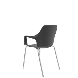 Cadeira Vesper 4 Pés Estrutura Cromada com Braços Fixos - 3