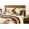 Kit Edredom Estampado com Almofada Queen Vitoria 07 Peças - Palha-marrom - 2