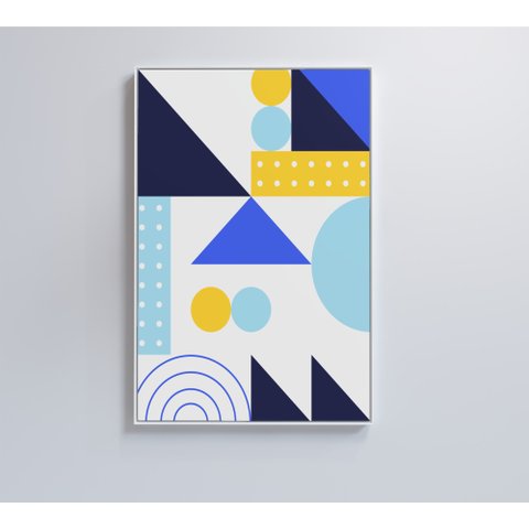 Quadro Geométrico Colorido 8 - 60x90 Cm - Vidro Impresso