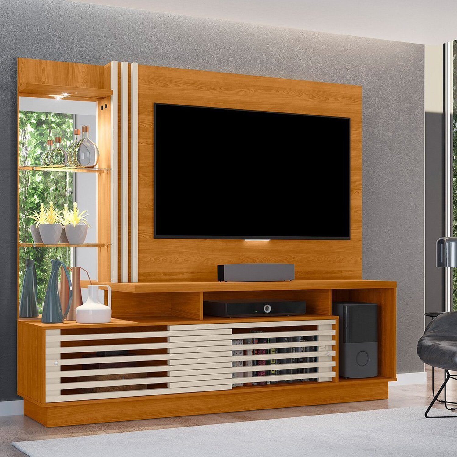Estante Rack para TV até 60 Polegadas 2 Portas Frizz Plus 
