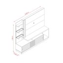 Ver imagem 4 de Estante para TV e Home Theater até 60 Polegadas 200CMX178,5cm 2 Portas Frizz Plus Branco