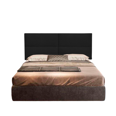 Cabeceira Viuva ou Solteirão em Cruz Estofada Suspensa para Quarto - 128 Cm - Preto Corino