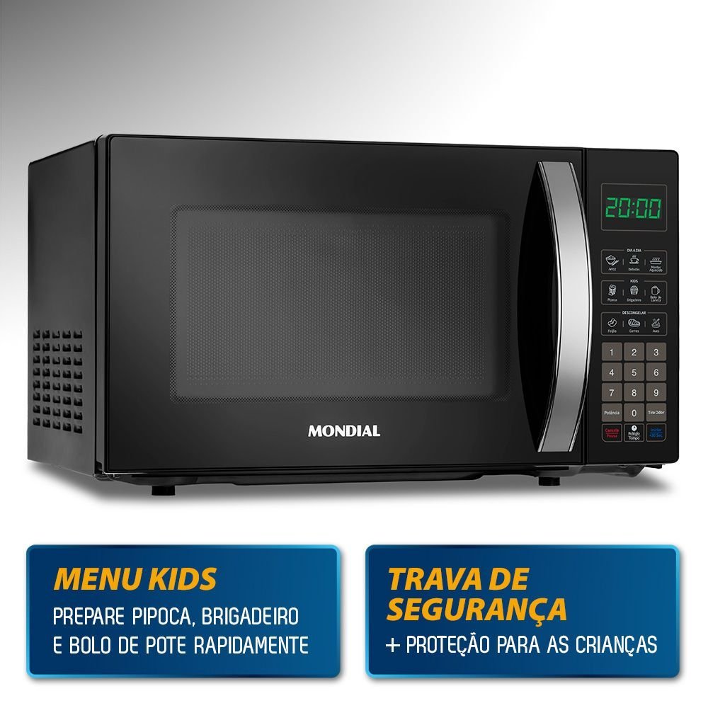 Microondas Mondial Mo-01-21-b 1200w 21 Litros 10 Níveis de Potência Preto 220v - 3