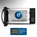 Ver imagem 2 de Microondas Mondial Mo-01-21-b 1200w 21 Litros 10 Níveis de Potência Preto 220v