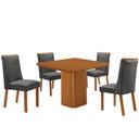 Ver imagem 2 de Mesa de Jantar Eloise 90cm Tampo MDF Laminado Canto Copo com 4 Cadeiras Yasmin