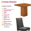 Ver imagem 7 de Mesa de Jantar Eloise 90cm Tampo MDF Laminado Canto Copo com 4 Cadeiras Yasmin