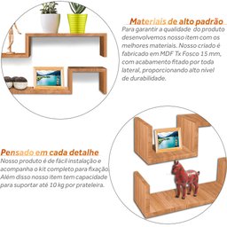 Conjunto 2 Prateleiras de Parede MDP 15x58,5x15 - Jade - 3