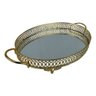 Bandeja Espelhada Oval Dourado - 7x33x51cm - Bandeja Clássica com Toque de Sofisticação - Elegante p - 2