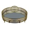 Bandeja Espelhada Oval Dourado - 7x33x51cm - Bandeja Clássica com Toque de Sofisticação - Elegante p - 3