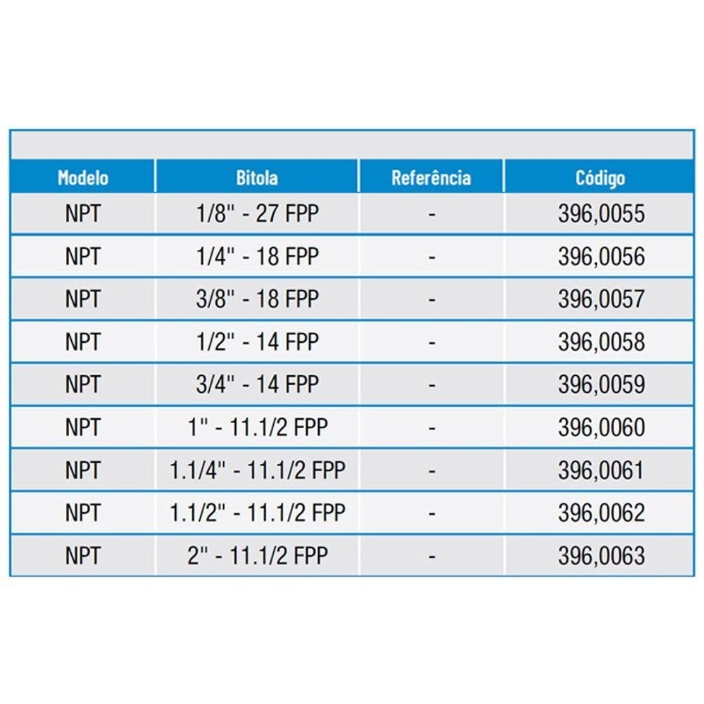 Calibrador de Rosca Tampão Passa-não Passa - 1-4 X 18 Npt - 396,0056 - Zaas - 2