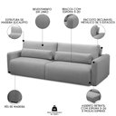Ver imagem 3 de Sofá Retrátil Reclinável 240cm Sinna F05 Linho Impermeabilizado Cinza - Mpozenato