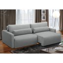 Ver imagem 2 de Sofá Retrátil Reclinável 240cm Sinna F05 Linho Impermeabilizado Cinza - Mpozenato