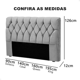 Cabeceira Cama Casal Box Estofada 1,4m Quarto Suede Istambul:cinza - 3