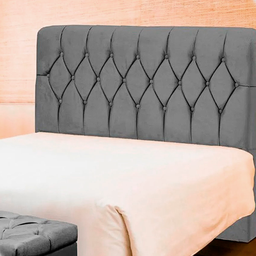 Cabeceira Cama Casal Box Estofada 1,4m Quarto Suede Istambul:cinza - 4
