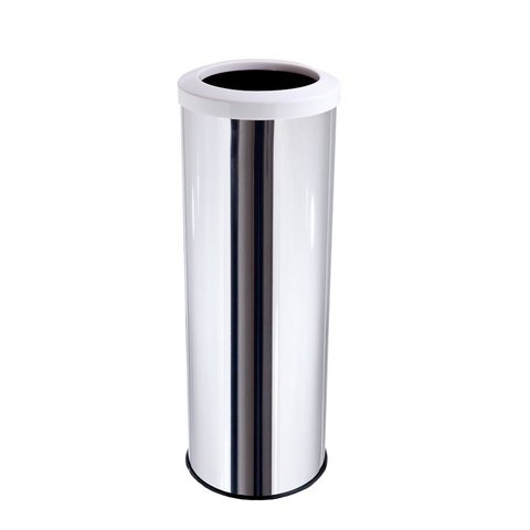 Lixeira Aço Inox 30 Litros Com Aro Plástico Área Gourmet Cozinha - Branco