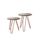 Ver imagem 3 de Mesa de Lateral Duo Lisboa Ferro Cobre Tampo Amêndoa