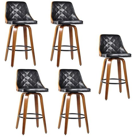 Kit com 5 Banquetas para Cozinha Milão Preto