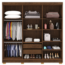 Ver imagem 6 de Guarda Roupa Casal 6 Portas Elegance Imbuia Champanhe com Espelho Móveis Vila Rica