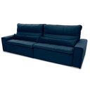 Ver imagem 5 de Sofá Retrátil Reclinável Patagônia 2,30m Suede Velut Azul Marinho Molas no Assento - King House