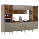 Ver imagem 1 de Cozinha Modulada Proença 6 Peças Paneleiro e Cristaleira Nogueira Nude Prime Tx - Demartez