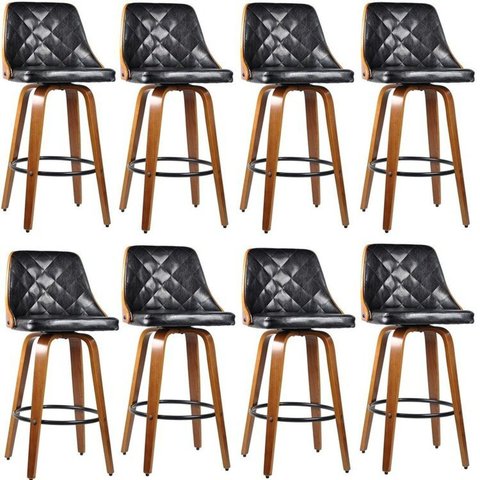 Kit com 8 Banquetas para Cozinha Milão Preto