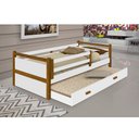 Ver imagem 1 de Cama Babá Infantil Bianca Solteiro C/ Cama Auxiliar Branco/Amêndoa - Divaloto Móveis Branco