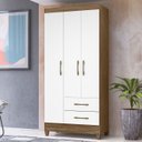 Ver imagem 2 de Guarda Roupa Solteiro 82cm 3 Portas Zeno Naturale/branco Z17 - Mpozenato